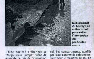 Article dans le républicain Lorrain sur le barrage anti inondation water gate de megasecur europe