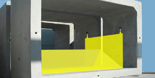 Fleksibel Water-Gate© kofferdamme. Diagram over en installation i betonrøret | Sag #9